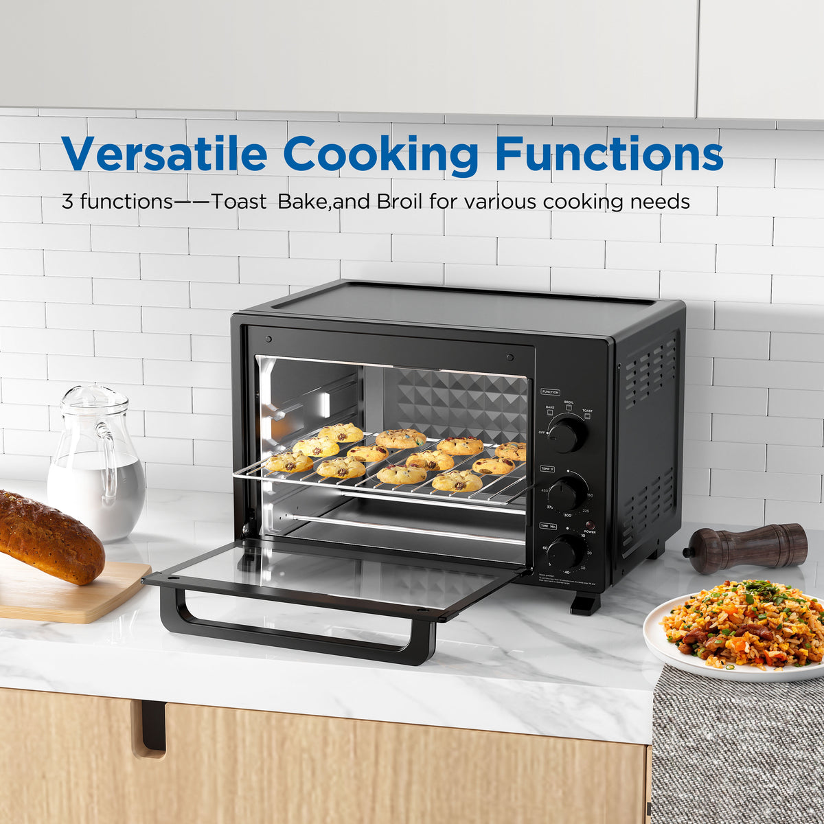 Mainstays XL Toaster Oven, 34QT, 6-Slice, Black, 1500W — reference 4