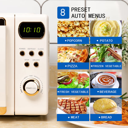 Mainstays Retro Countertop Microwave Oven, 0.7 cu ft, 700W, Vanilla Dream — reference 5