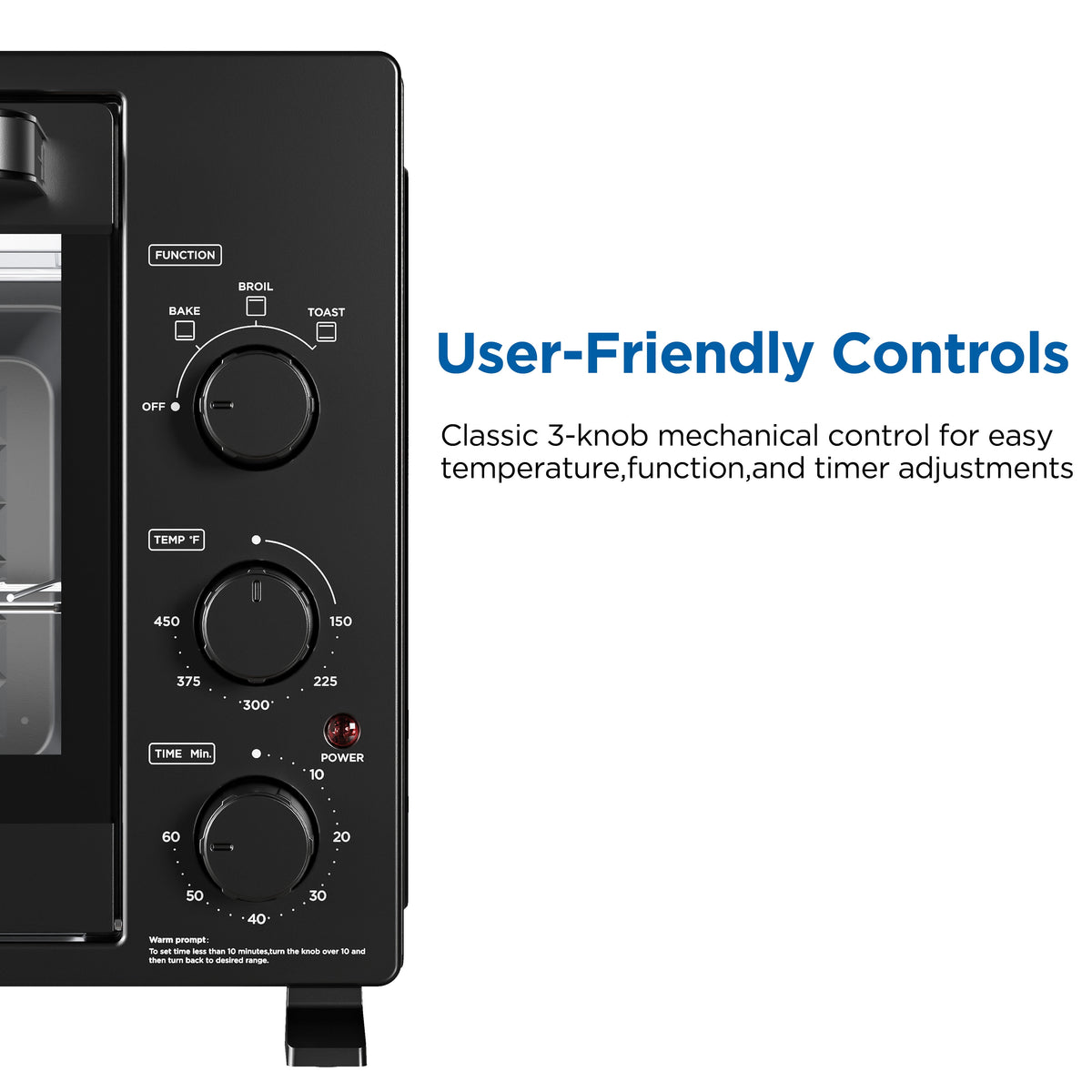 Mainstays XL Toaster Oven, 34QT, 6-Slice, Black, 1500W — reference 3