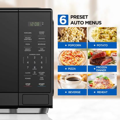 Mainstays Countertop Microwave Oven, Automatic Defrost, 1000W, 1.1 cu ft, Black — reference 2