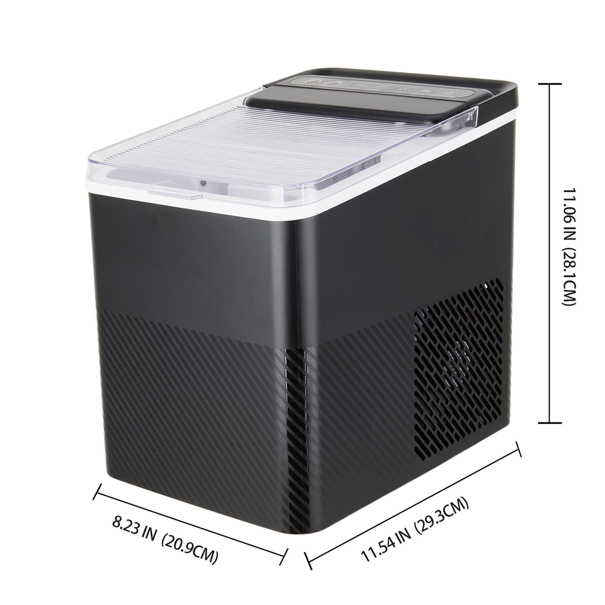 Mainstays Portable Countertop Ice Maker, 26 lbs Per Day, Compact Ice Machine with Quick Ice Cycles, No Plumbing Required, Black — reference 3