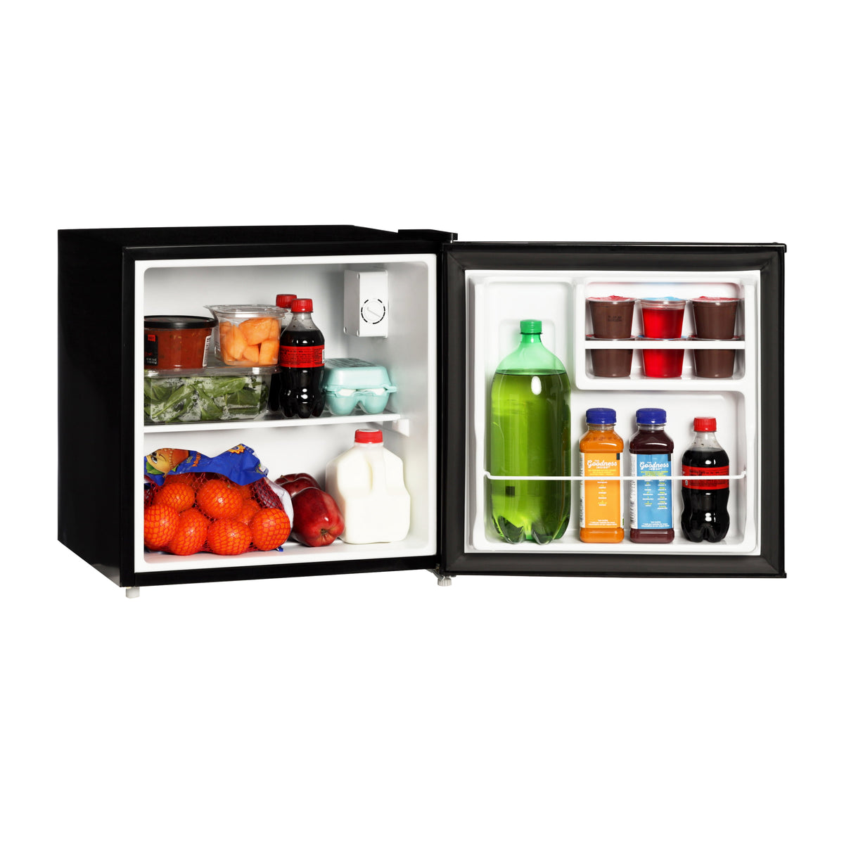 Mainstays 1.7 cu ft Compact Mini Refrigerator, Freezerless Single Door Fridge, Black, for Dorm, Bedroom or Office — reference 3