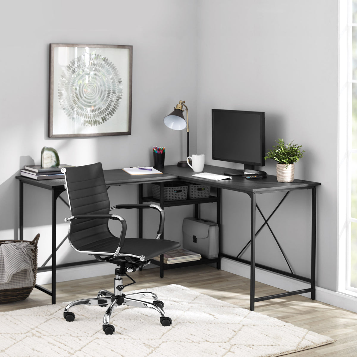Mainstays L-Shape Two-Way Convertible Desk