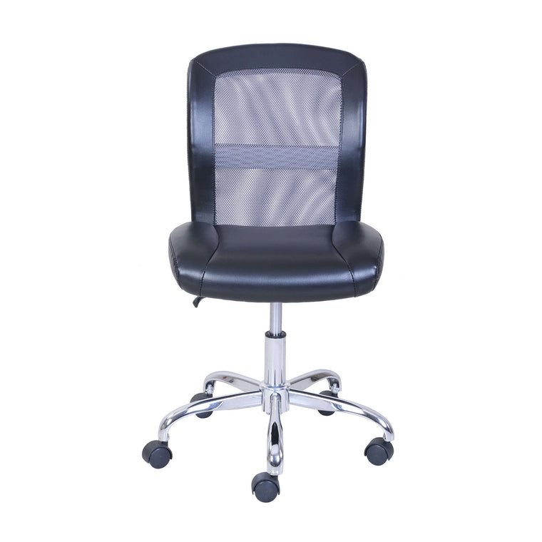Mainstays Mid-Back Vinyl Mesh Task Office Chair, Black and Gray