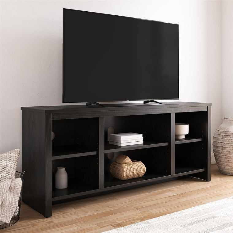 Mainstays Parsons TV Stand for TVs up to 50 in, Black Oak Finish