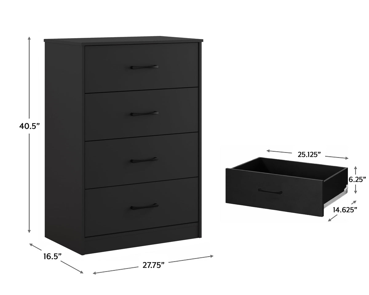 Mainstays Ardent 4-Drawer Dresser, Black — reference 2