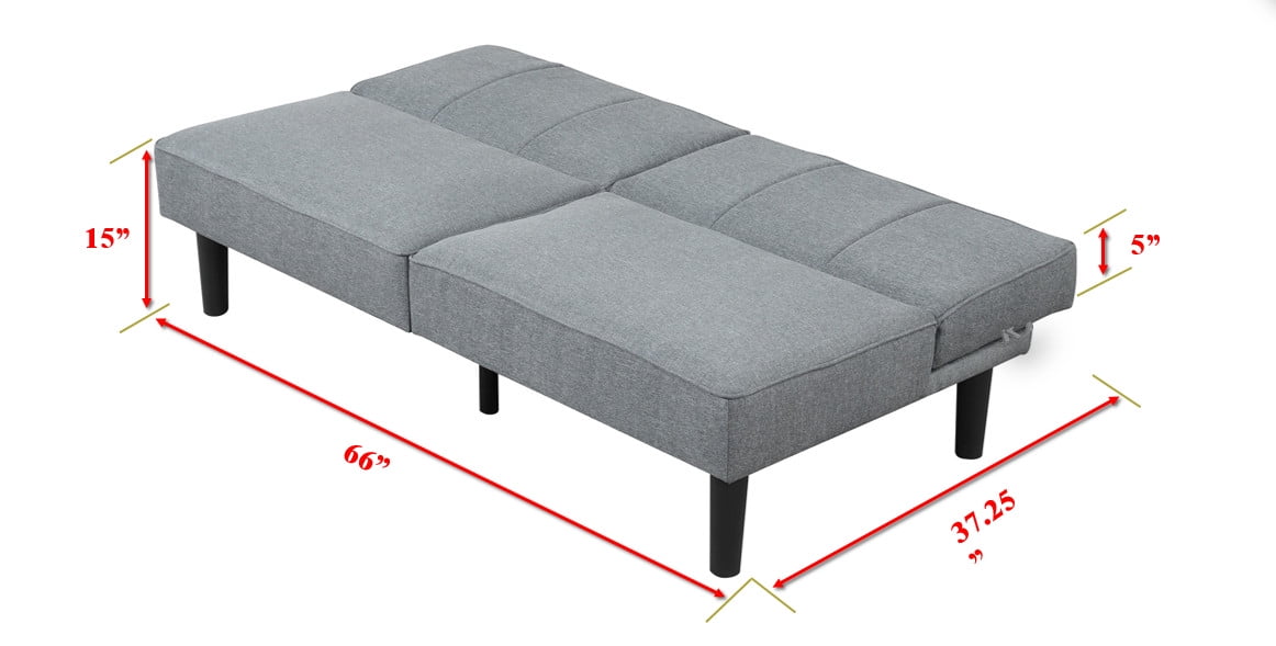 Mainstays Studio 66 in Convertible Futon, Gray Upholstery — reference 3