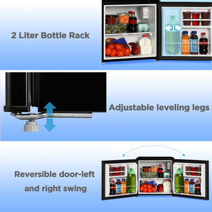 Mainstays 1.7 cu ft Compact Mini Refrigerator, Freezerless Single Door Fridge, Black, for Dorm, Bedroom or Office — reference 5