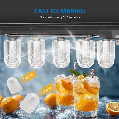 Mainstays Portable Countertop Ice Maker, 26 lbs Per Day, Compact Ice Machine with Quick Ice Cycles, No Plumbing Required, Black — reference 5